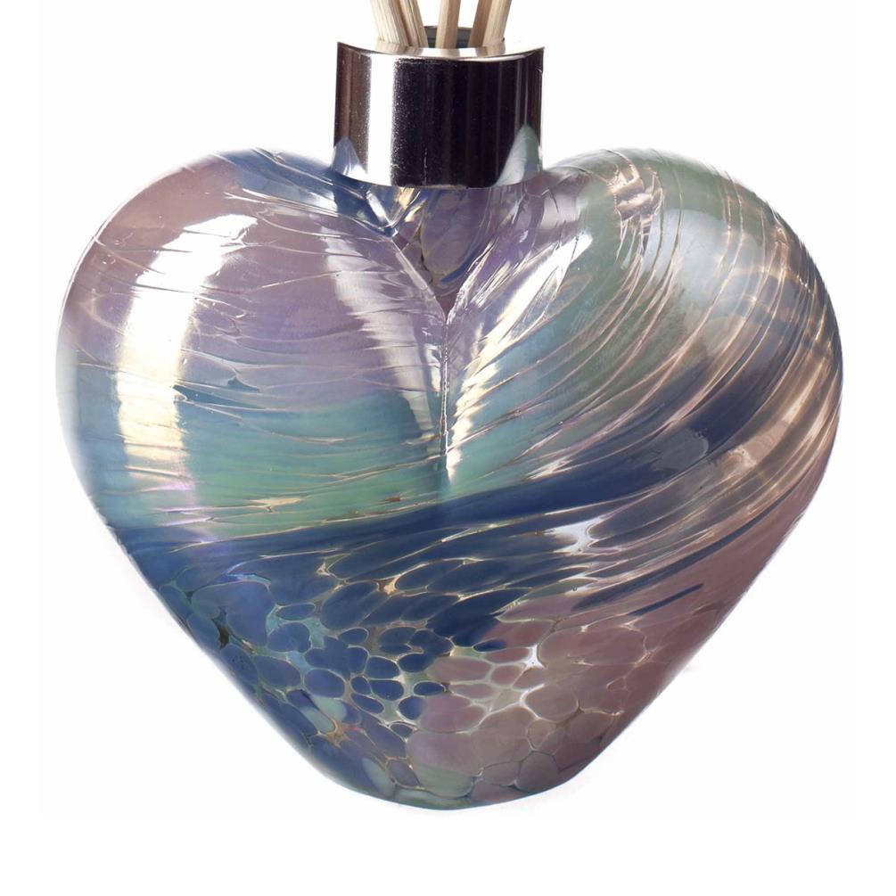 Amelia Art Glass Pastal Blue & Pink Heart Reed Diffuser Extra Image 1